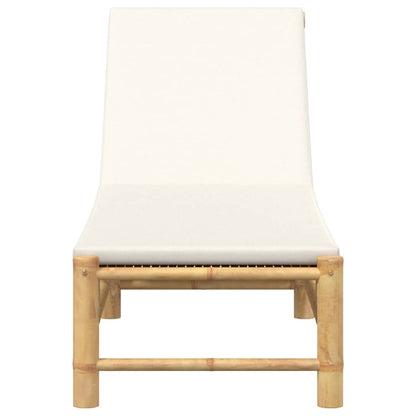 Espreguiçadeira c/ almofadões 55x199x30 cm bambu