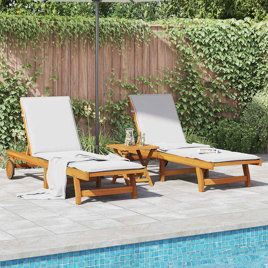 Sun loungers 2 pcs solid acacia wood