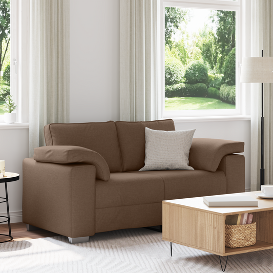 Sofá Loveseat vidaXL Castanho 120 cm em Tecido