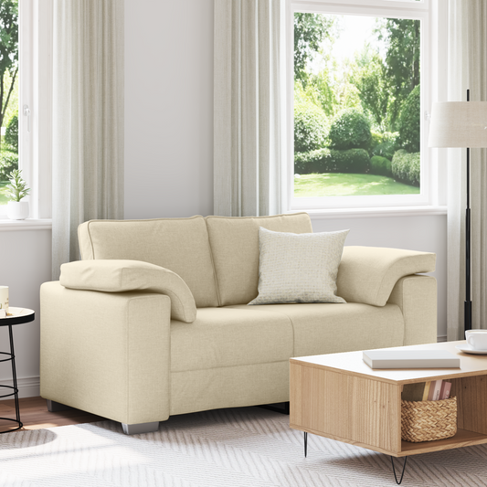 Sofá Loveseat vidaXL Creme 120 cm em Tecido