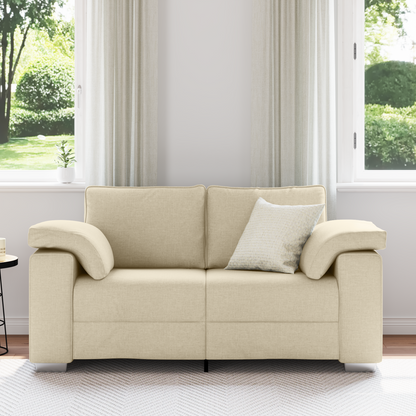 Sofá Loveseat vidaXL Creme 120 cm em Tecido
