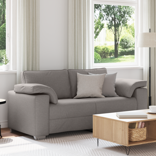 Sofá Loveseat vidaXL Taupe 140 cm em Tecido