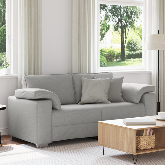 Sofá Loveseat vidaXL Cinza Nuvem 140 cm em Tecido