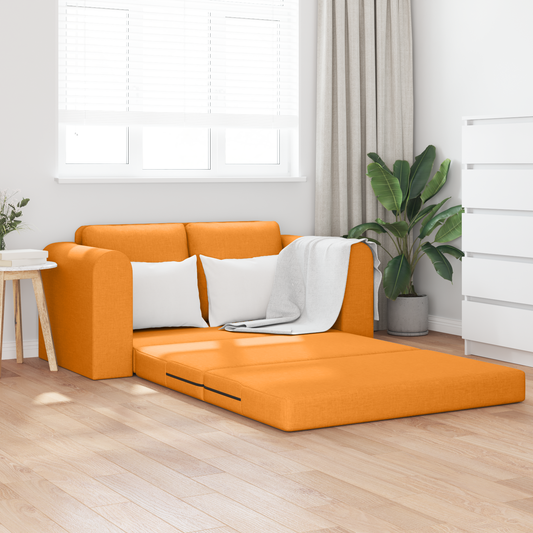 Sofá Chão Cama 2 em 1 Amarelo Escuro 148x71x83 cm Tecido