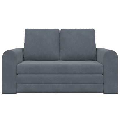 Sofá Cama de Chão 2 em 1 Cinza Escuro 148x71x83 cm Veludo