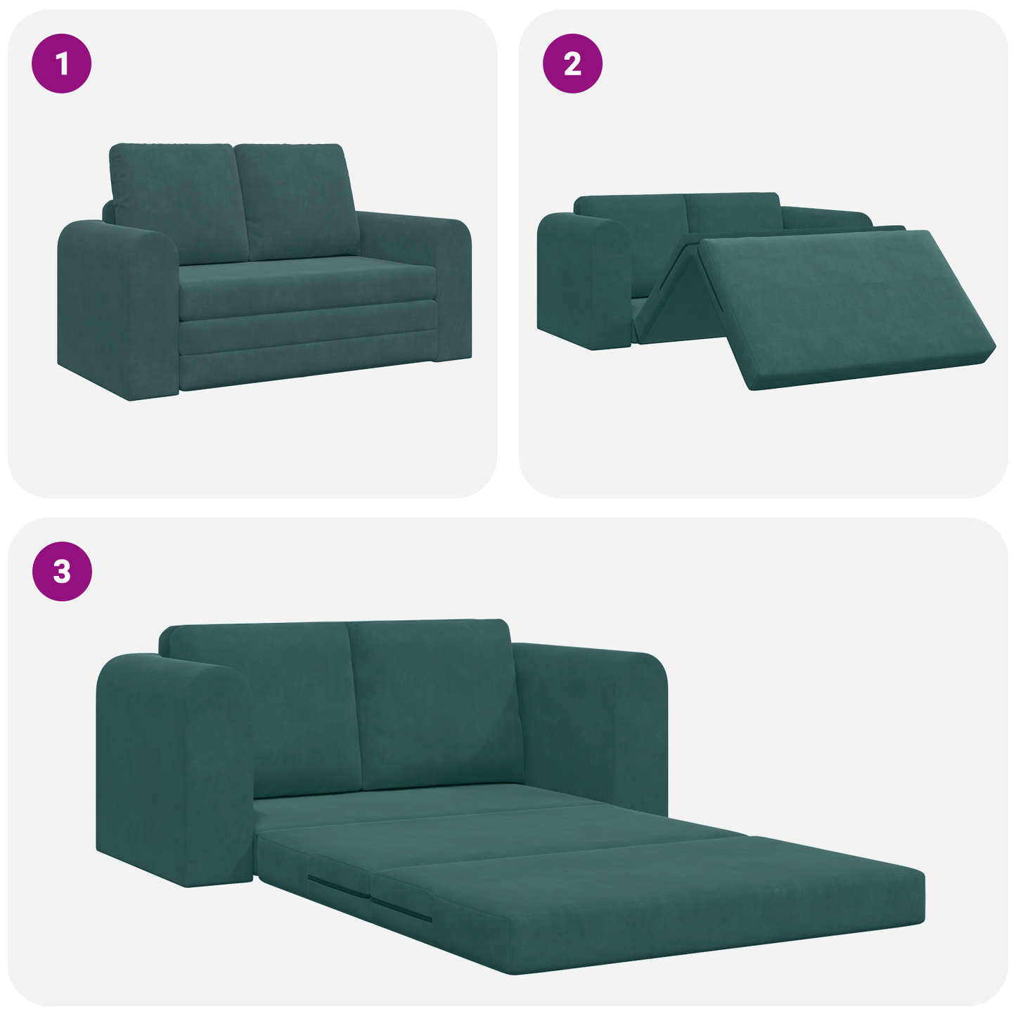 Sofá Cama 2 em 1 Verde Escuro 148x71x83 cm em Veludo