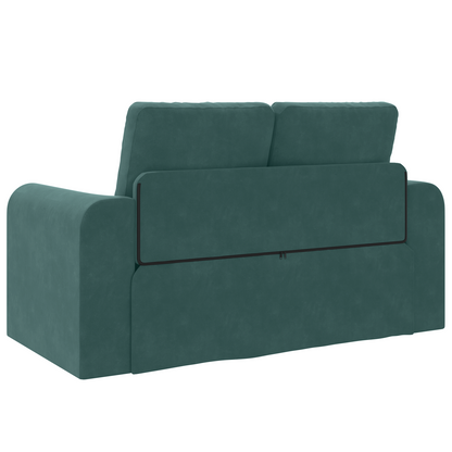 Sofá Cama 2 em 1 Verde Escuro 148x71x83 cm em Veludo