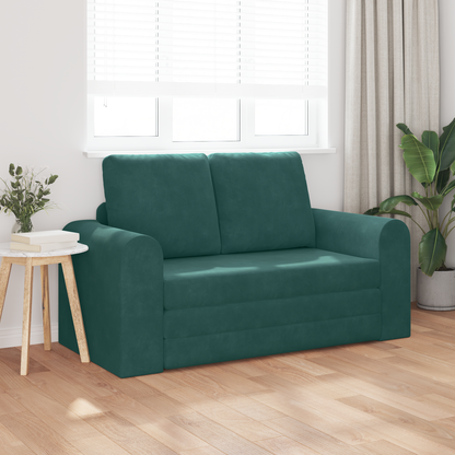 Sofá Cama 2 em 1 Verde Escuro 148x71x83 cm em Veludo
