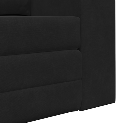 Sofá de Chão cama 2 em 1 Preto 148x71x83 cm Tecido