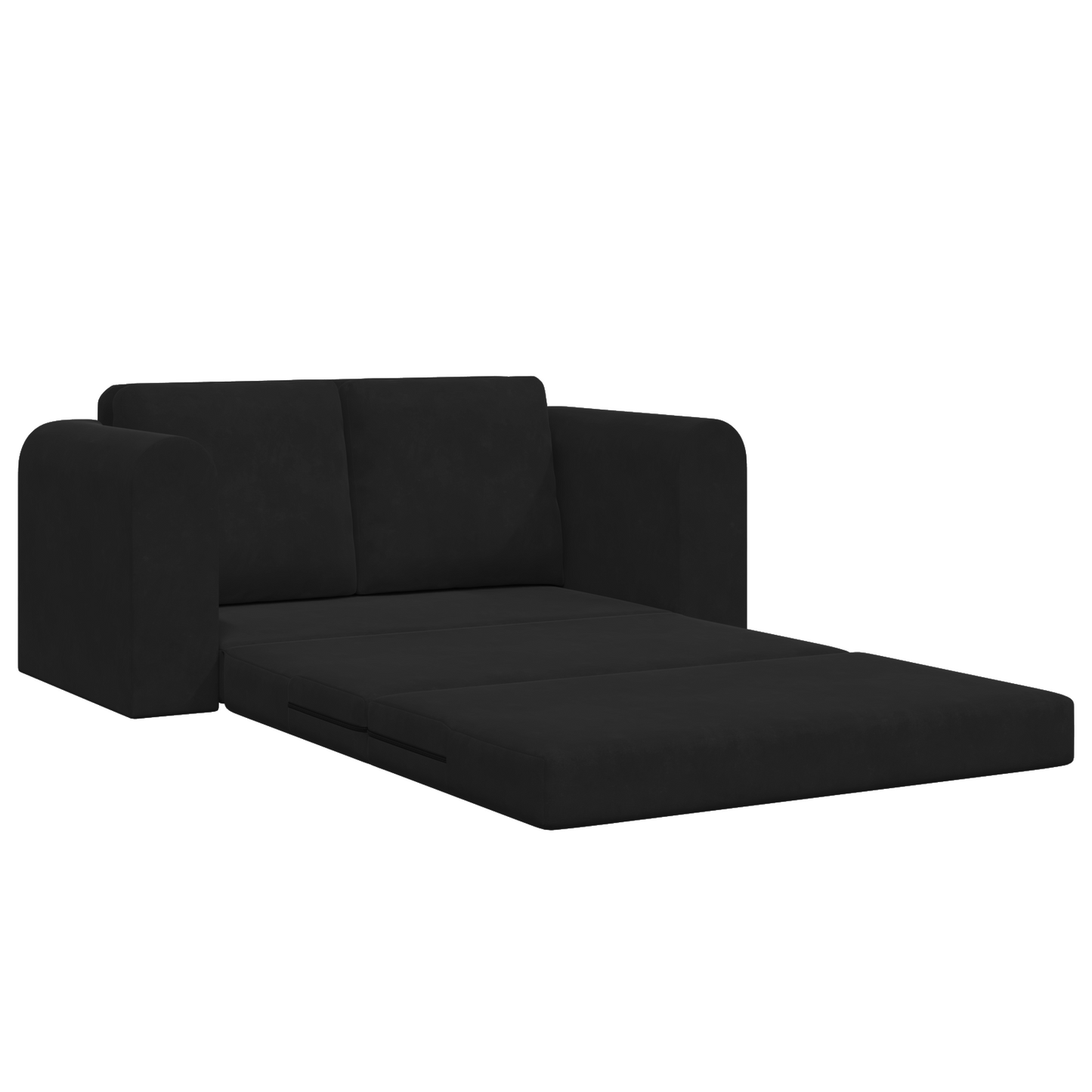 Sofá de Chão cama 2 em 1 Preto 148x71x83 cm Tecido