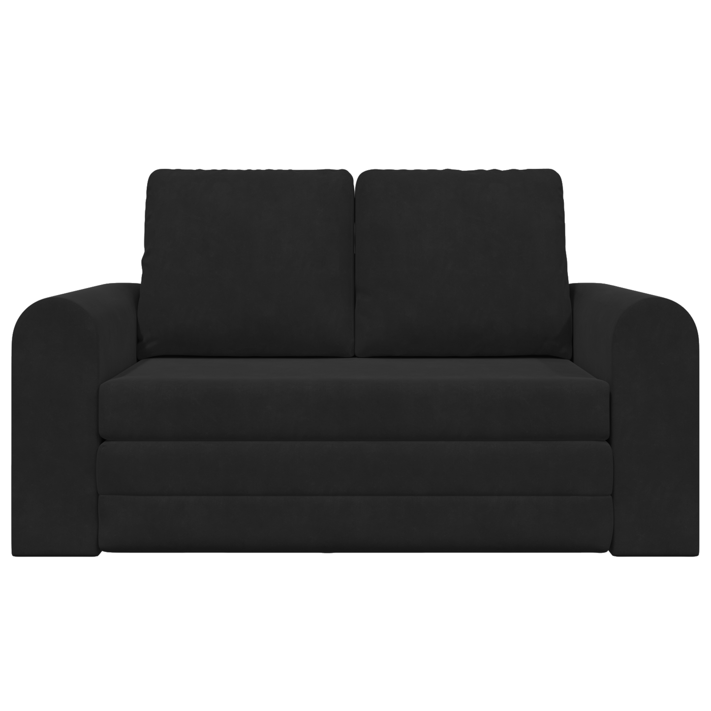 Sofá de Chão cama 2 em 1 Preto 148x71x83 cm Tecido