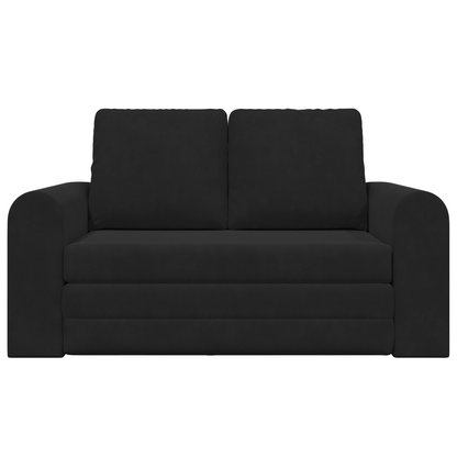 Sofá de Chão cama 2 em 1 Preto 148x71x83 cm Tecido