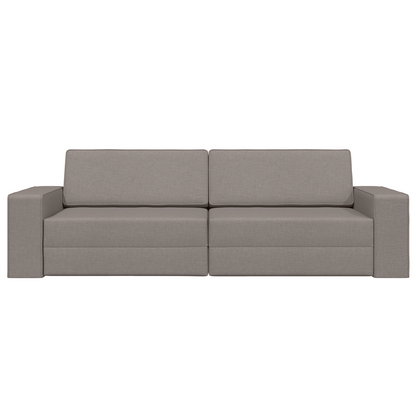Sofá-Cama de Chão 2 em 1 Taupe 245x150x60.5 cm Tecido