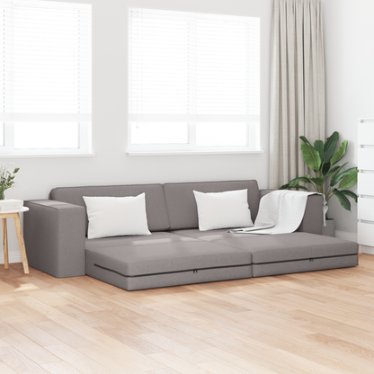 Sofá-Cama de Chão 2 em 1 Taupe 245x150x60.5 cm Tecido
