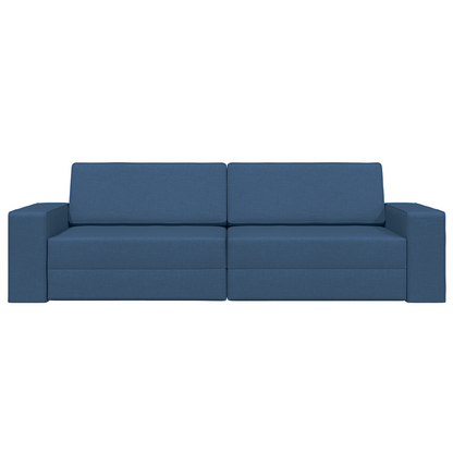 Sofá Cama de Chão 2 em 1 Azul 245x150x60,5 cm Tecido