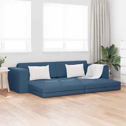 Sofá Cama de Chão 2 em 1 Azul 245x150x60,5 cm Tecido