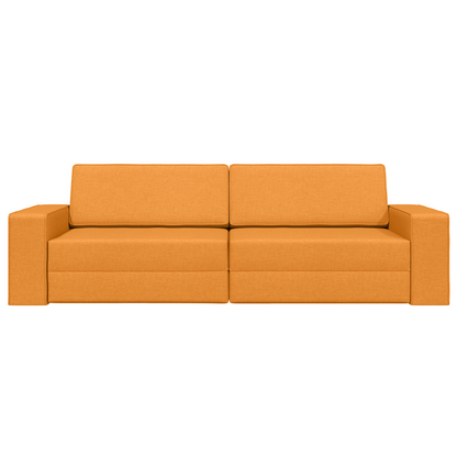 Sofá Cama de Chão 2-em-1 Amarelo Escuro 245x150x60.5 cm Tecido