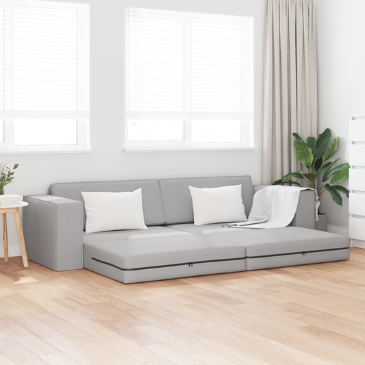 Sofá Cama 2-em-1 Cinza Nuvem 245x150x60.5 cm Tecido