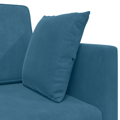 Sofá Cama 2 em 1 Azul 213x144x60 cm Veludo