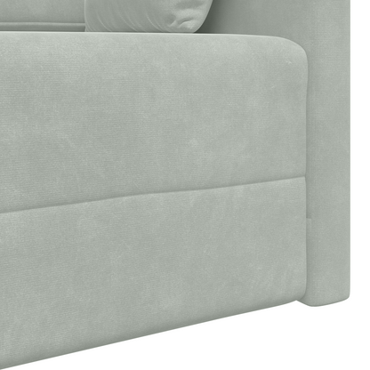 Sofá Cama de Chão 2-em-1 Cinza Claro 213x144x60 cm Veludo