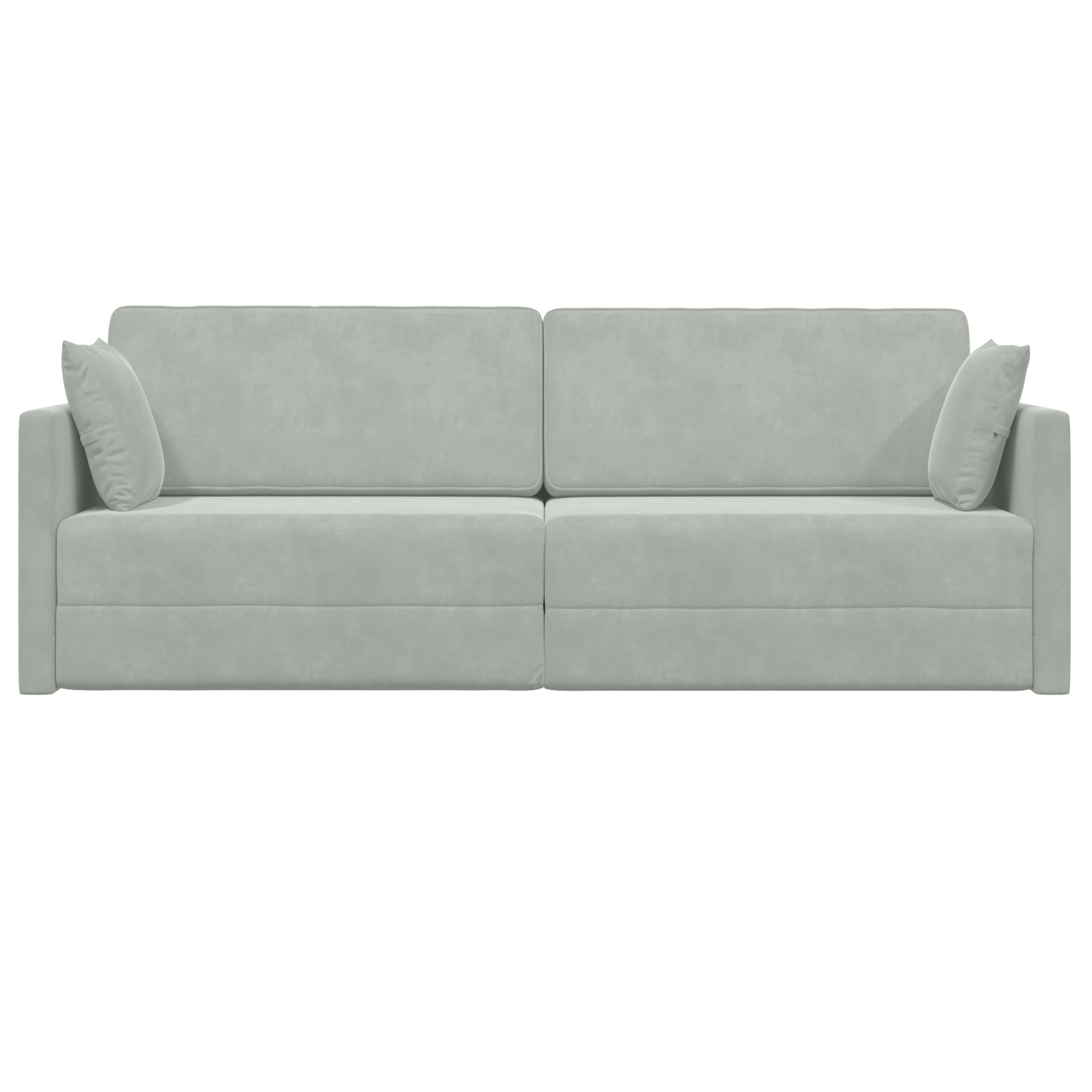 Sofá Cama de Chão 2-em-1 Cinza Claro 213x144x60 cm Veludo