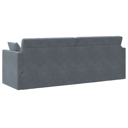 Sofá Cama 2 em 1 Cinza Escuro 213x144x60 cm Veludo