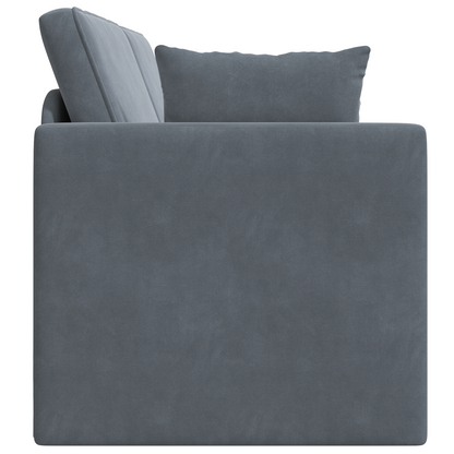Sofá Cama 2 em 1 Cinza Escuro 213x144x60 cm Veludo