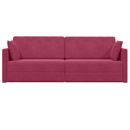 Sofá-Camas 2 em 1 Vermelho Vinho 213x144x60 cm Veludo