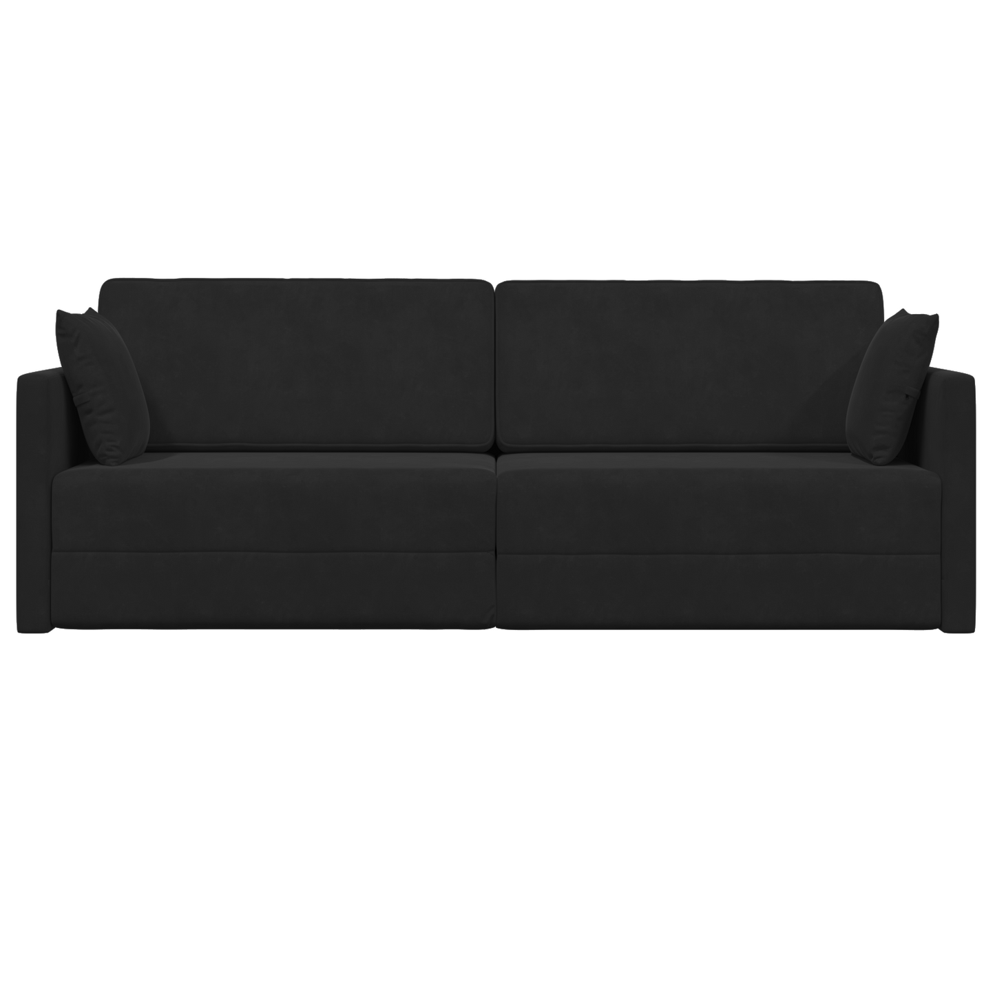 Sofá Cama de Piso 2-em-1 Preto 213x144x60 cm Poliéster