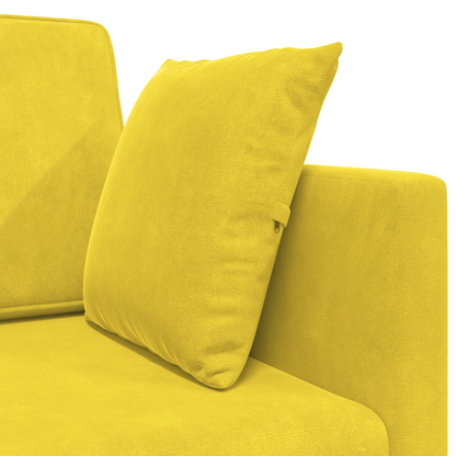 Sofá-Cama de Chão 2 em 1 Amarelo 213x144x60 cm Veludo