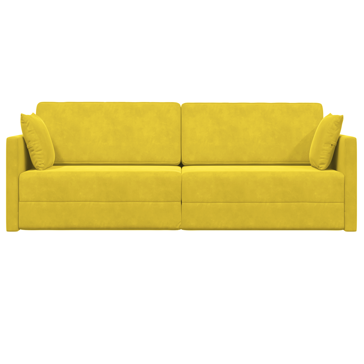 Sofá-Cama de Chão 2 em 1 Amarelo 213x144x60 cm Veludo