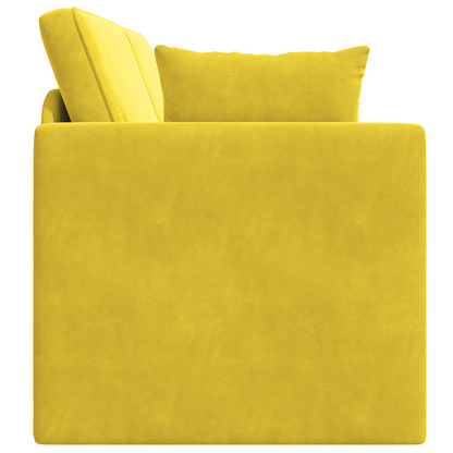 Sofá-Cama de Chão 2 em 1 Amarelo 213x144x60 cm Veludo