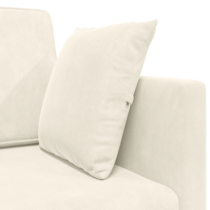 Sofá Cama de Chão 2 em 1 Creme 213x144x60 cm Veludo