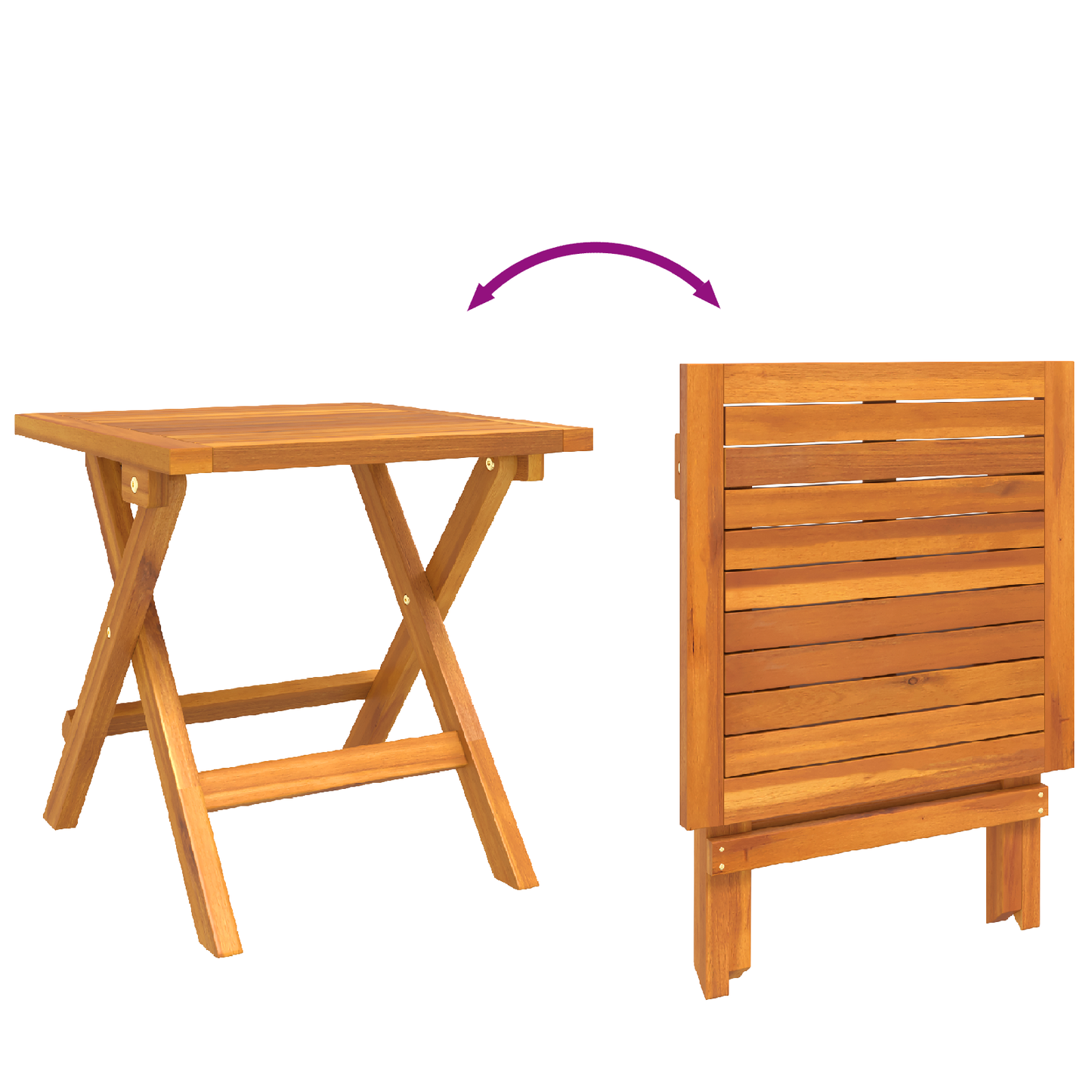 Conjunto de 3 Peças de Espreguiçadeira com Mesa Lateral em Madeira de Acácia