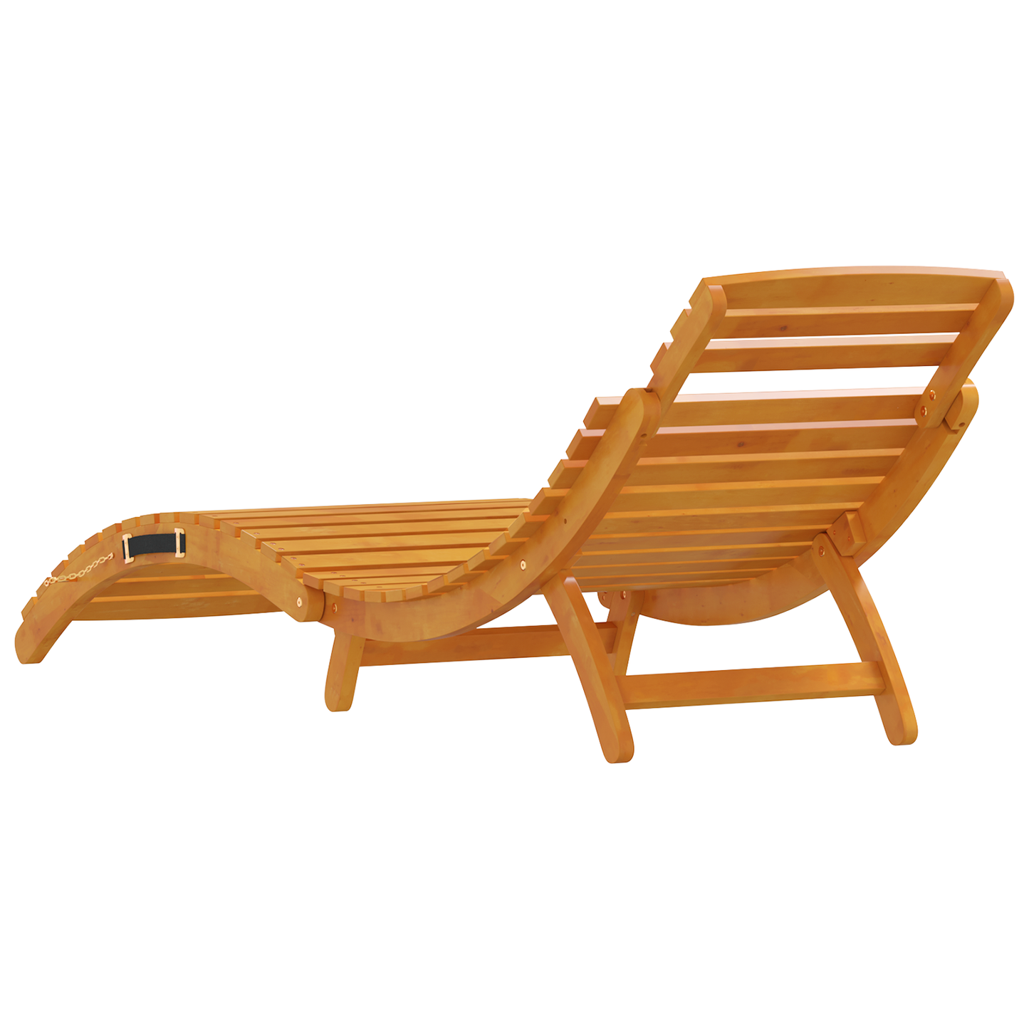 Conjunto de 3 Peças de Espreguiçadeira com Mesa Lateral em Madeira de Acácia