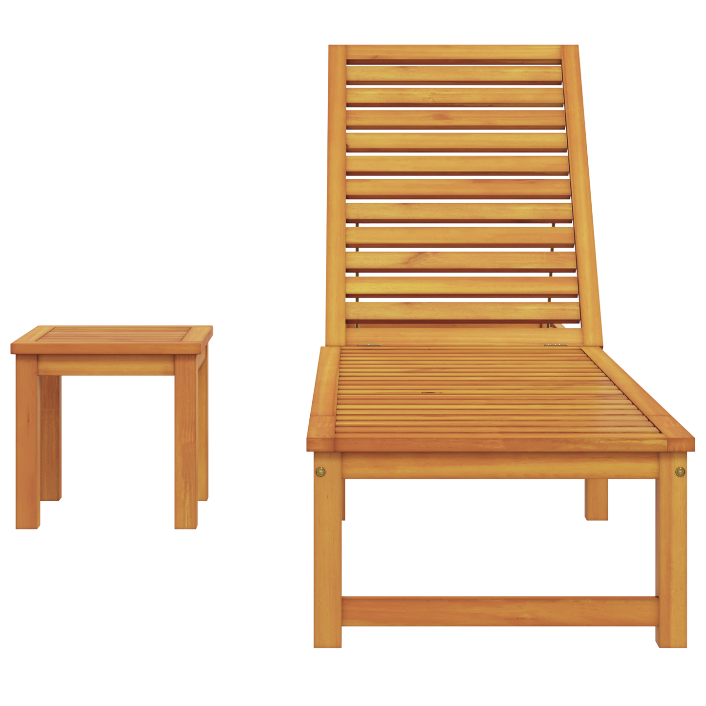 Espreguiçadeira com Mesa de Madeira Sólida de Acácia