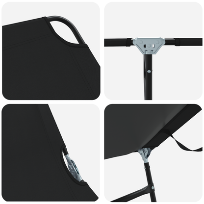 Espreguiçadeira Dobrável 2 pcs Portátil Preta 600D Tecido Oxford
