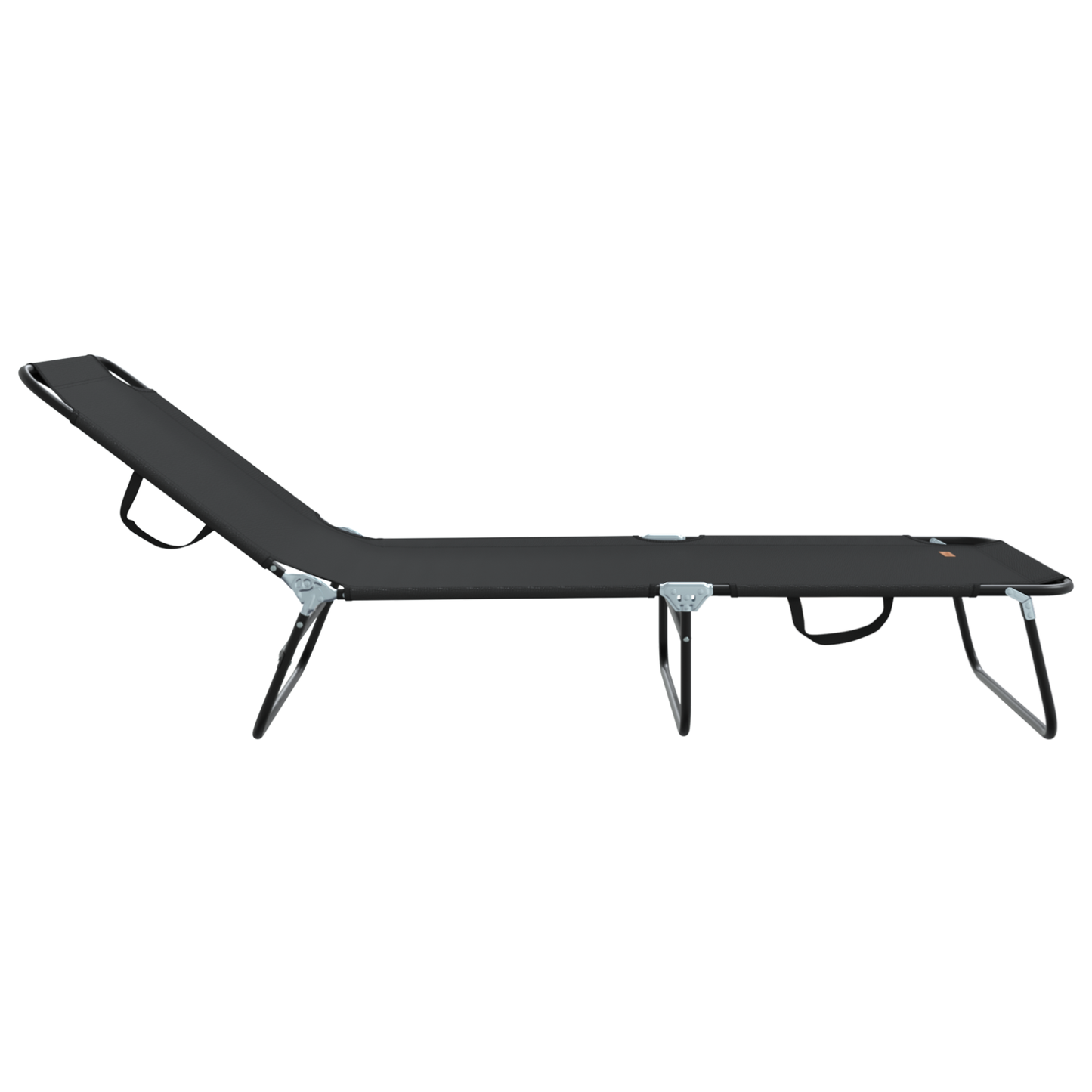 Espreguiçadeira Dobrável 2 pcs Portátil Preta 600D Tecido Oxford