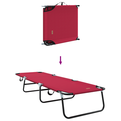 Espreguiçadeira Dobrável 2 pcs Portátil Vermelha Tecido Oxford 600D
