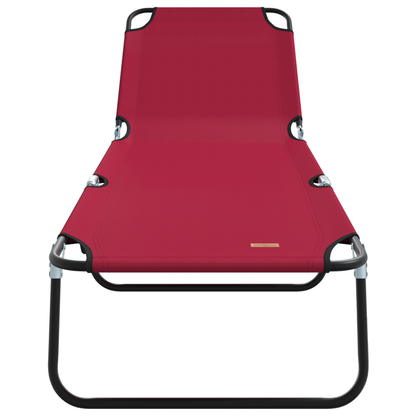 Espreguiçadeira Dobrável 2 pcs Portátil Vermelha Tecido Oxford 600D