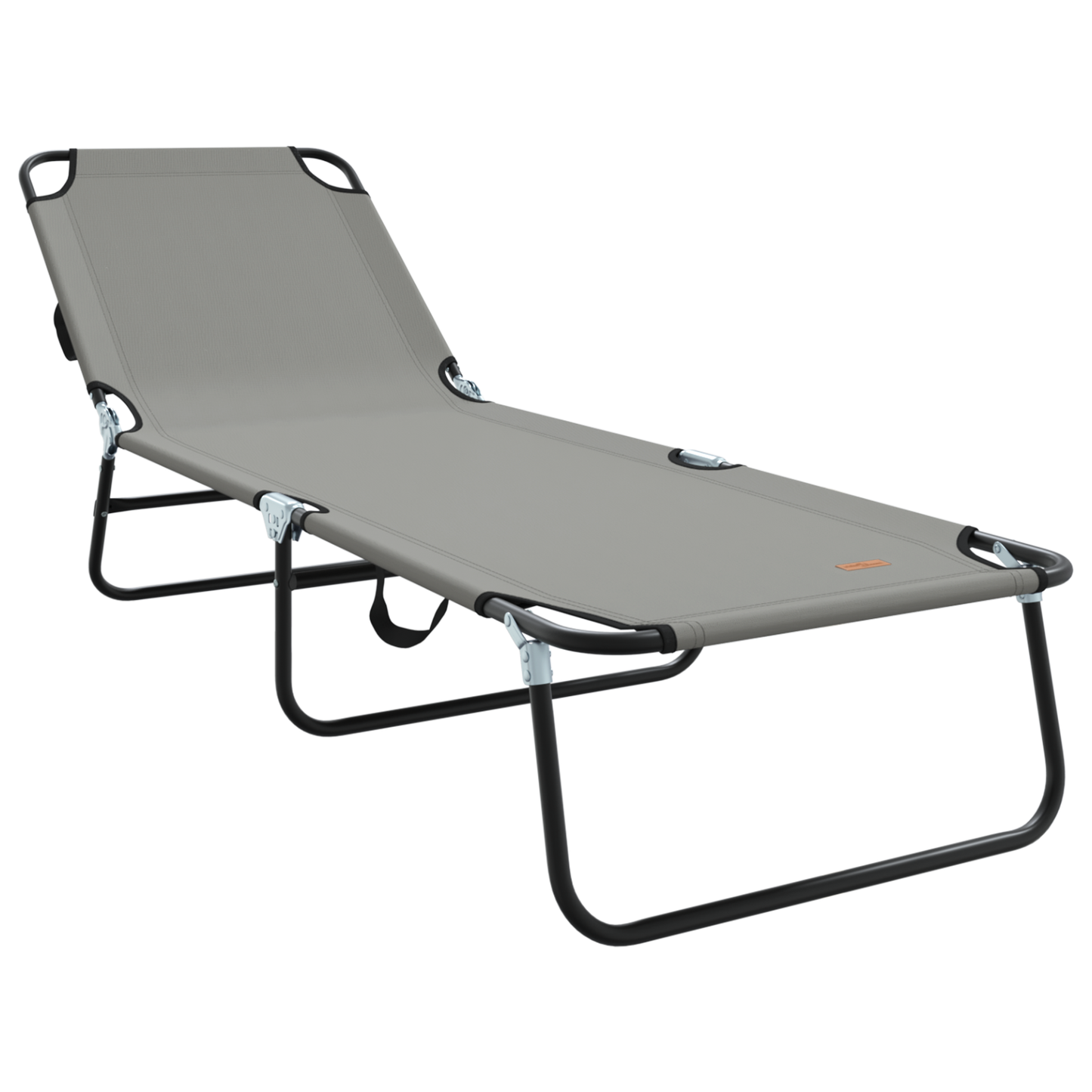 Espreguiçadeira Dobrável 2 pcs Cinza em tecido Oxford 600D