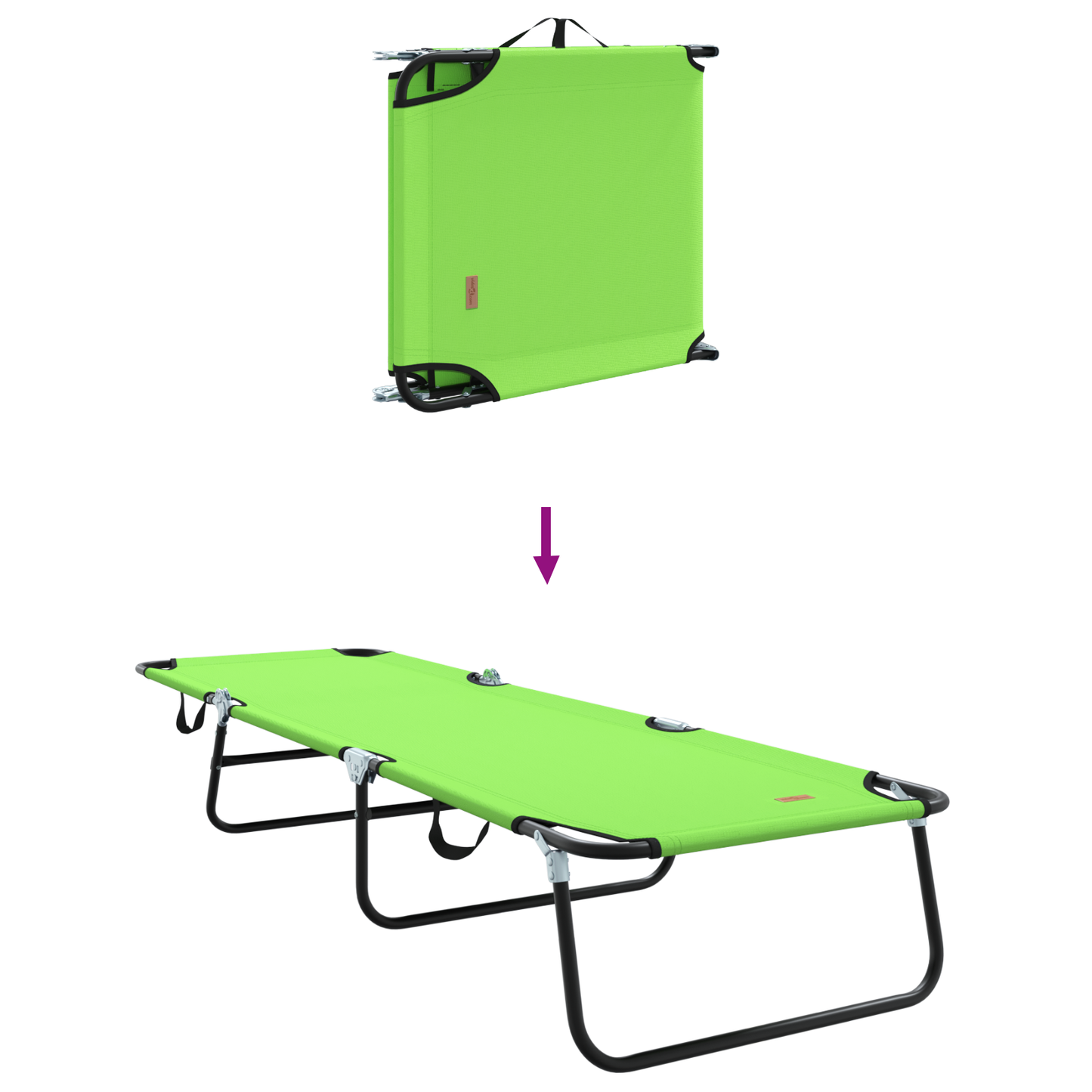 Espreguiçadeira Dobrável 2 pcs Verde Portátil Tecido Oxford 600D
