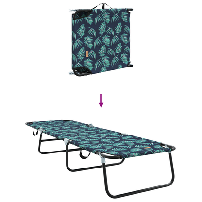 Espreguiçadeira dobrável 2 pcs Padrão de folhas Tecido Oxford 600D
