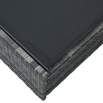 Espreguiçadeira VidaXL Cinza 60x200x27 cm Vime Sintético