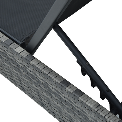 Espreguiçadeira VidaXL Cinza 60x200x27 cm Vime Sintético