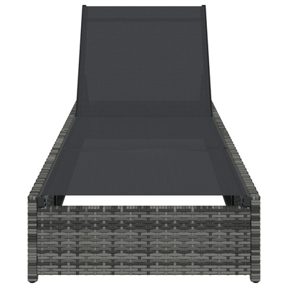 Espreguiçadeira VidaXL Cinza 60x200x27 cm Vime Sintético