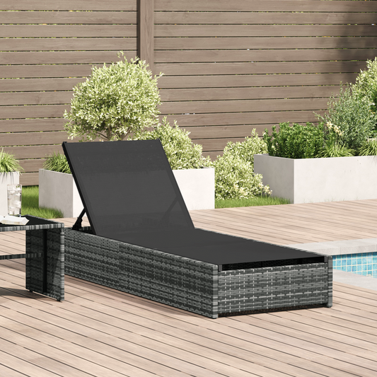 Espreguiçadeira VidaXL Cinza 60x200x27 cm Vime Sintético