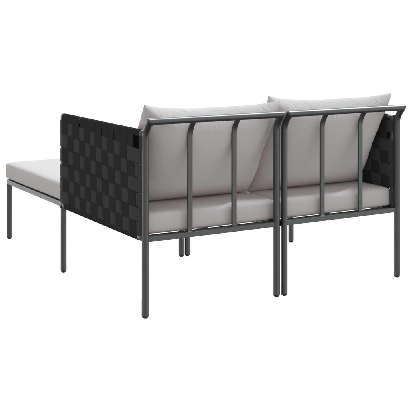 Espreguiçadeira vidaXL com Almofadas para 2 Pessoas Cinza 115x153x69,5 cm Aço