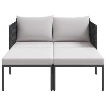 Espreguiçadeira vidaXL com Almofadas para 2 Pessoas Cinza 115x153x69,5 cm Aço