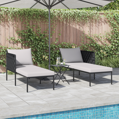 Espreguiçadeira vidaXL com Almofadas para 2 Pessoas Cinza 115x153x69,5 cm Aço